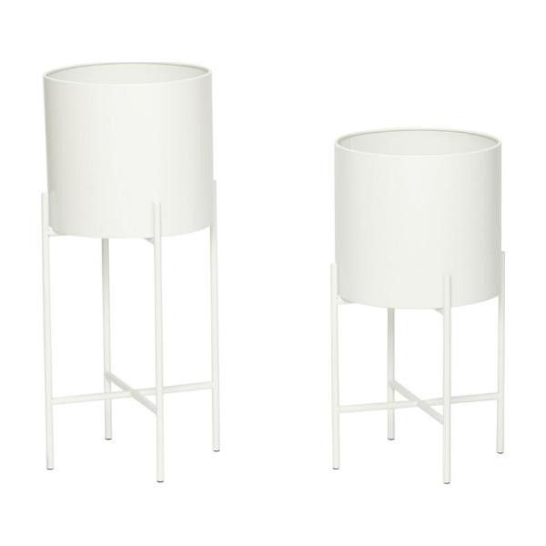 Cache-pots Airy blanc (lot de 2) | Hübsch