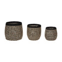 Baskets Sprout black/natural (set of 3) | Hübsch
