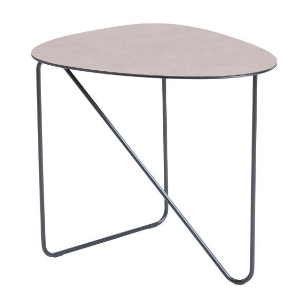 Table d'appoint Curve L cuir recyclé gris chaud Hippo |