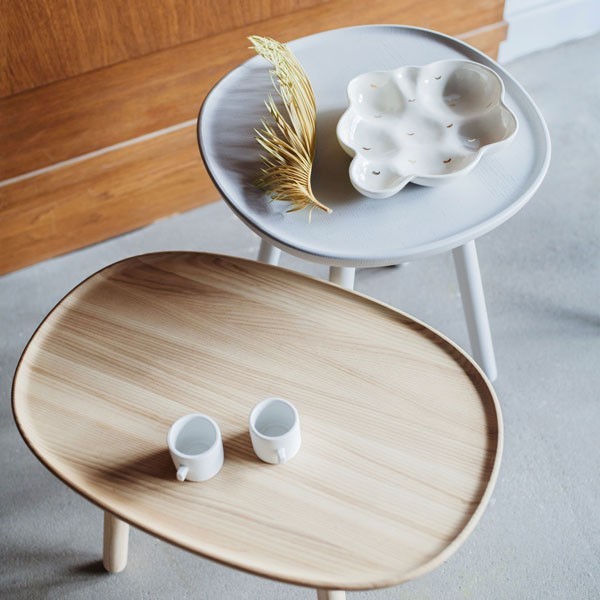 gray EMKO ash wood table available at Woodely