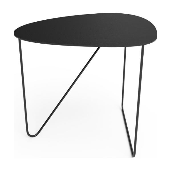 Table d'appoint Curve L cuir recyclé noir | LIND DNA