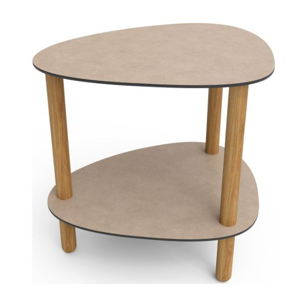 Table d'appoint Curve Lounge S cuir recyclé gris chaud et