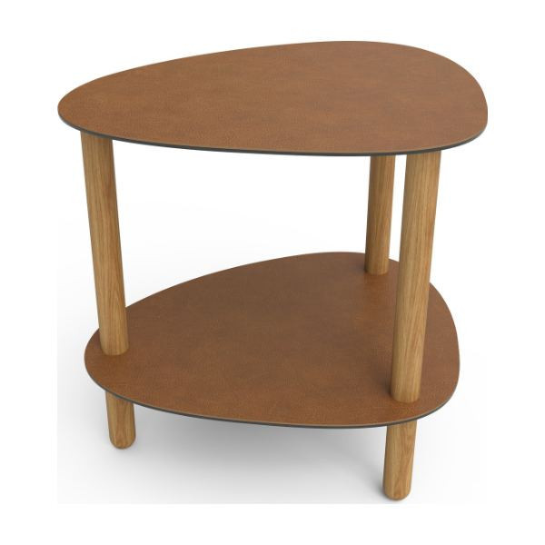 Table d'appoint Curve Lounge S cuir recyclé naturel et