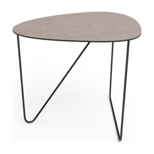 Table d'appoint Curve L cuir recyclé gris chaud Bull | Lind