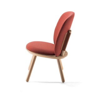 Fauteuil Naïve Low Frêne laine Cognac - EMKO