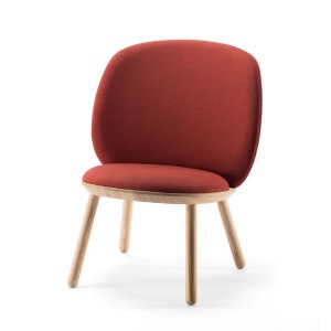 Fauteuil Naïve Low Frêne laine Cognac - EMKO