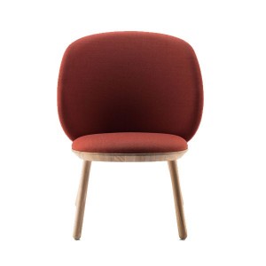 Fauteuil Naïve Low Frêne laine Cognac - EMKO