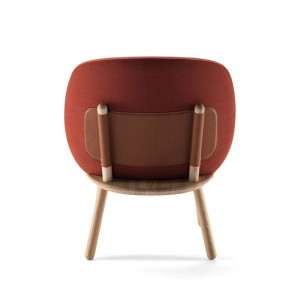 Fauteuil Naïve Low Frêne laine Cognac - EMKO