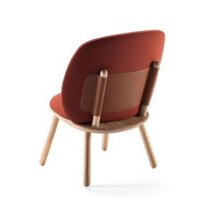 Fauteuil Naïve Low Frêne laine Cognac - EMKO