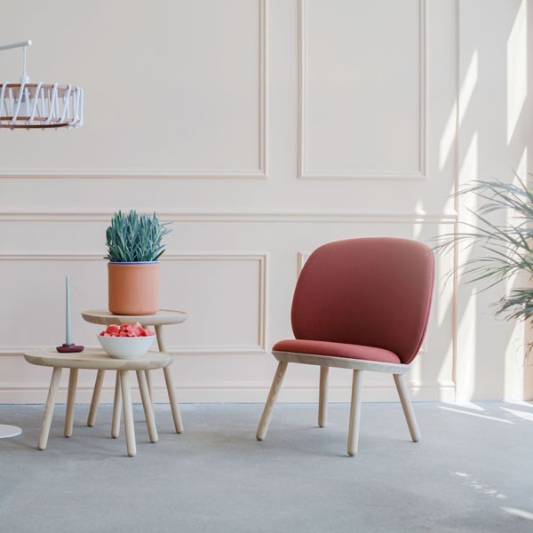 Naïve Low Armchair Cognac Wool Ash - EMKO