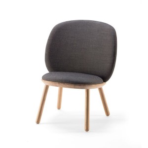 Fauteuil Naïve Low Frêne laine gris - EMKO chez Woodely