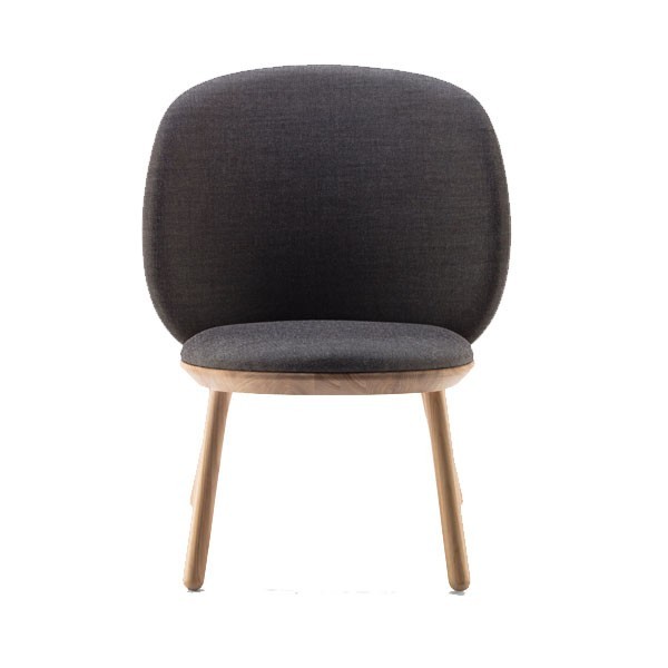 Armchair Naïve Low Ash gray wool by EMKO