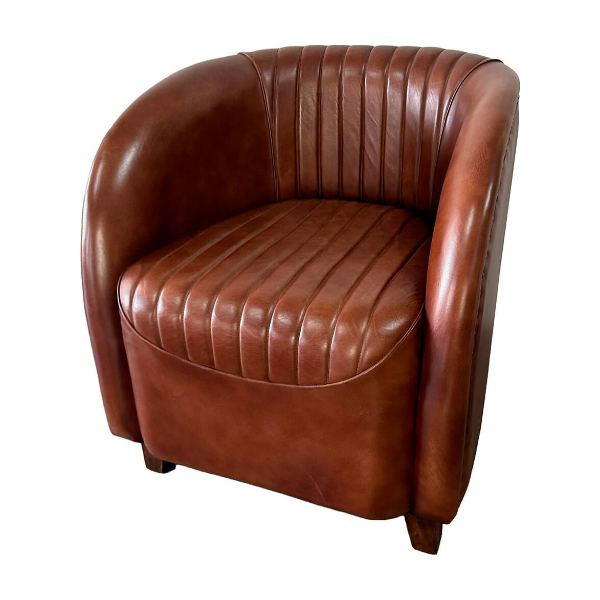 Daniel lounge chair with quilted leather | Trademark Living