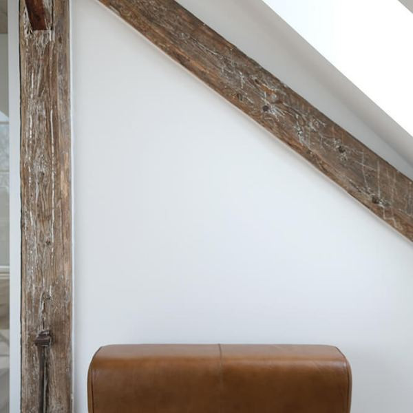 Bonnie simple leather pouf | Trademark Living