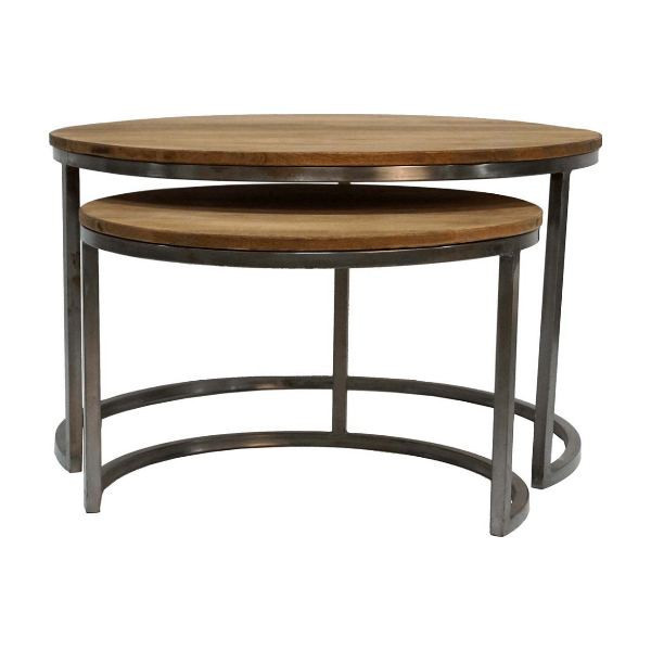Tables gigognes Paris en bois recyclé et fer | Trademark