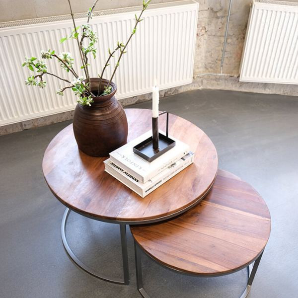 Tables gigognes Paris en bois recyclé et fer | Trademark