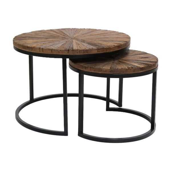 Tables gigognes Luc en fer et bois recyclé | Trademark