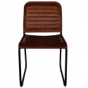 Chair Brown leather by Trademark