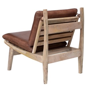 Fauteuil bois et cuir  de chez Trademark