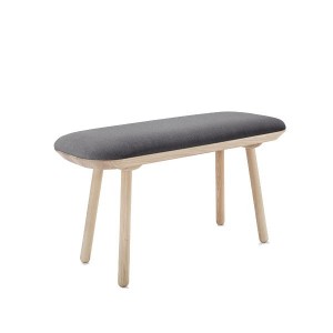 Banc Naïve Frêne et textile gris - EMKO