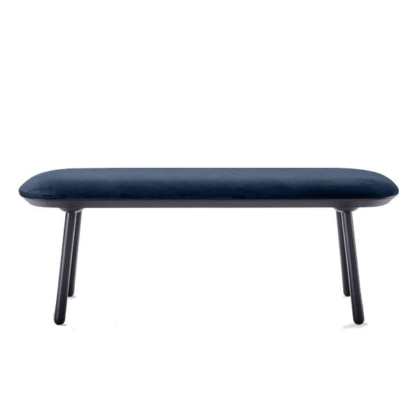 Big Naïve bench Black ash and bleu textile - EMKO