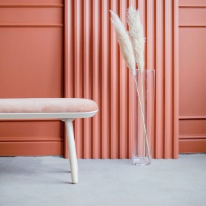 Big Naïve bench ash and Terracotta textile - EMKO