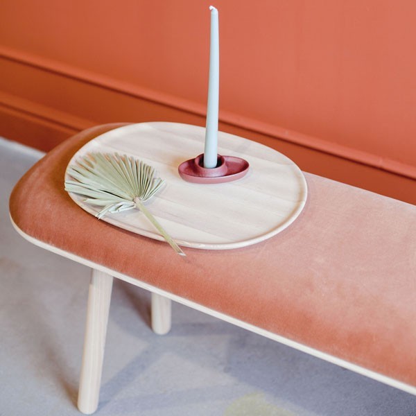 Big Naïve bench ash and Terracotta textile - EMKO