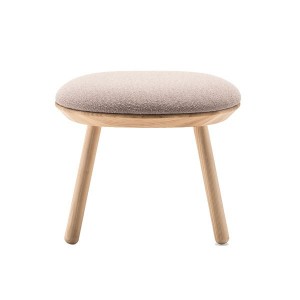 ash and beige textile footstool - EMKO