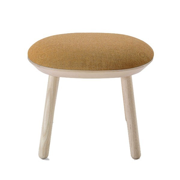 Ash and mustard textile footstool - EMKO