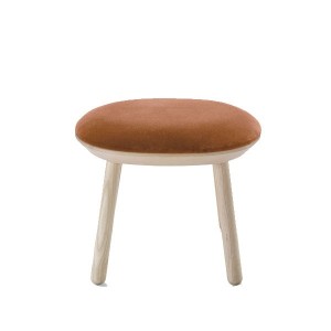 Ash and terracotta textile footstool - EMKO