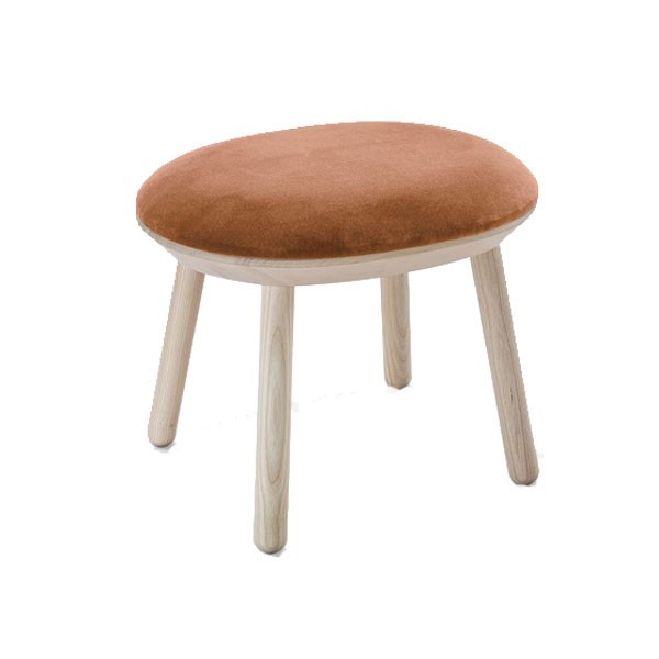 Ash and terracotta textile footstool - EMKO