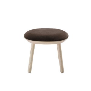 Ash and brown textile footstool - EMKO