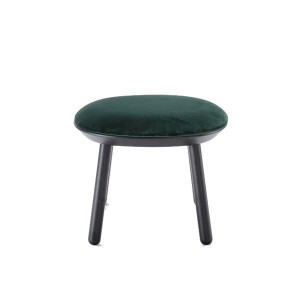 Ash and green textile footstool - EMKO