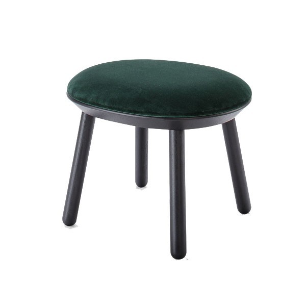 Ash and green textile footstool - EMKO