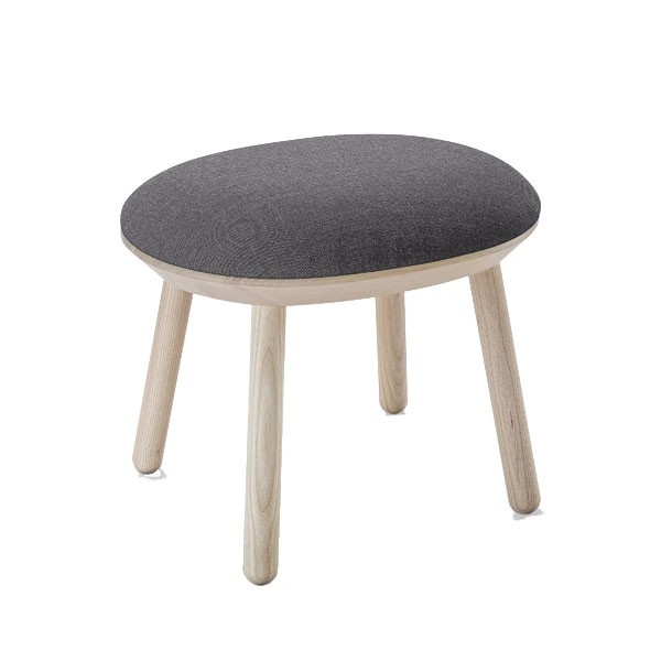 Ash and dark grey textile footstool - EMKO