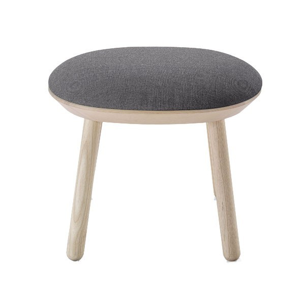 Ash and dark grey textile footstool - EMKO