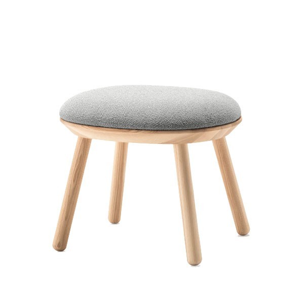 Ash and light grey textile footstool - EMKO
