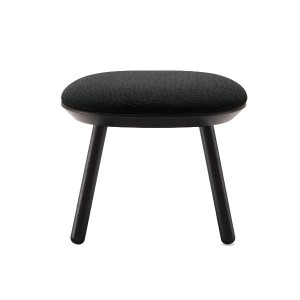 Ash and black textile footstool - EMKO