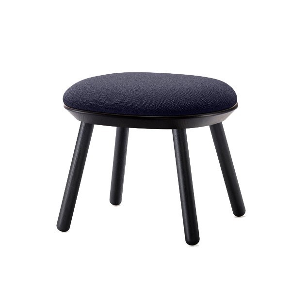 Ash and black textile footstool - EMKO