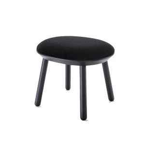 Ash and black textile footstool - EMKO