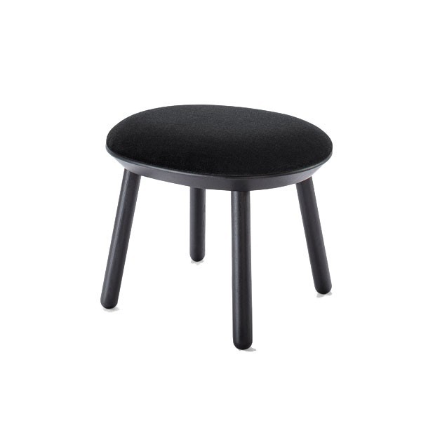 Ash and black textile footstool - EMKO