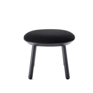 Ash and black textile footstool - EMKO