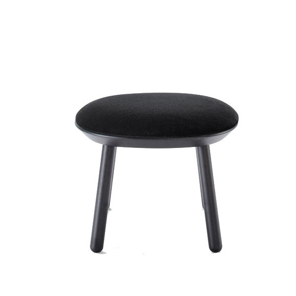 Ash and black textile footstool - EMKO