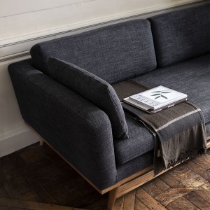 Fifties anthracite 3-seater sofa - Red Edition
