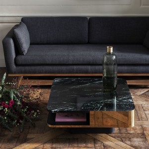 Fifties anthracite 3-seater sofa - Red Edition