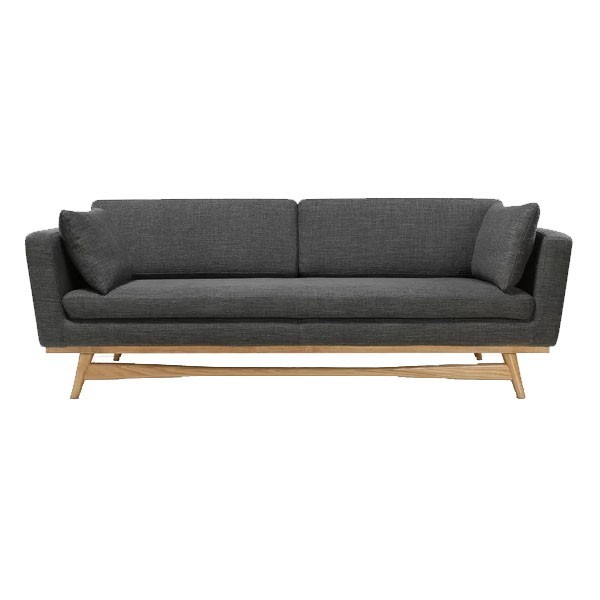 Fifties anthracite 3-seater sofa - Red Edition