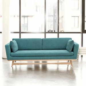 210 sofa / 3 seater India blue fabric and oak - RED Edition