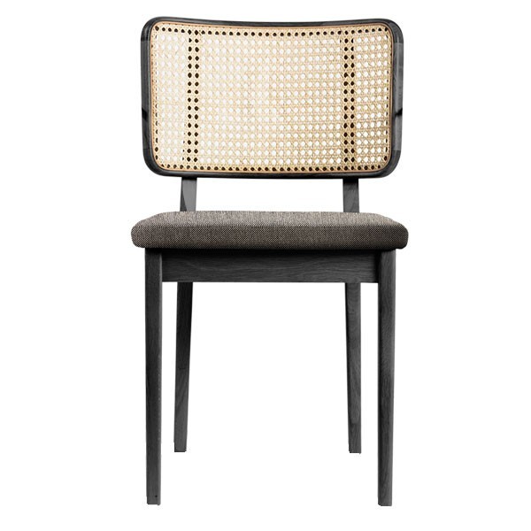 Black oak cane chair and fabric - Red Edition