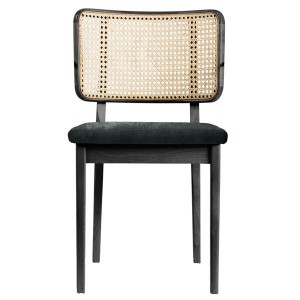 Chaise cannage chêne noir et velours X2 - Red Edition
