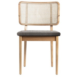Light oak cane chair and X2 fabric - Red Edition